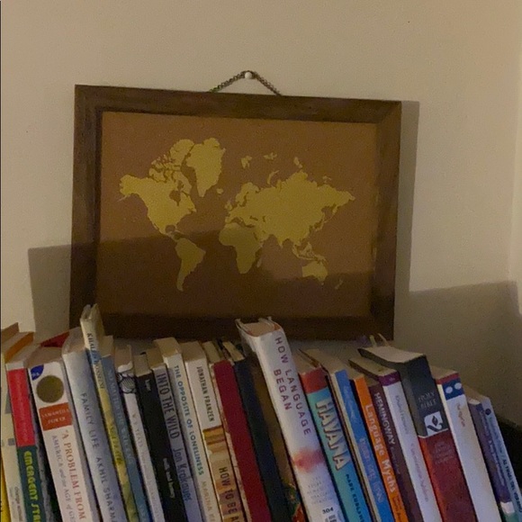 Hanging Framed Corkboard Wall World Map - Picture 5 of 5
